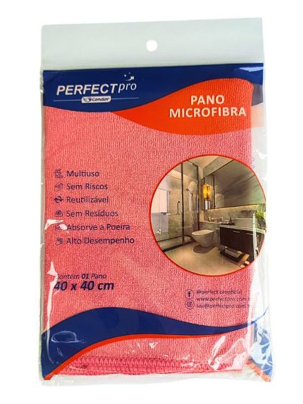 PANO MICROFIBRA PERFECT VERMELHO 40X40