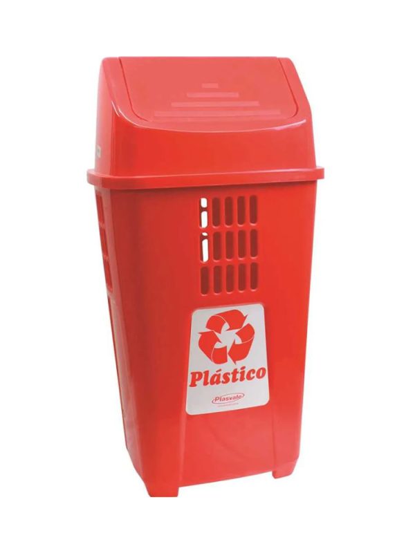 LIXEIRA BASC. PLASVALE 50L VERMELHA