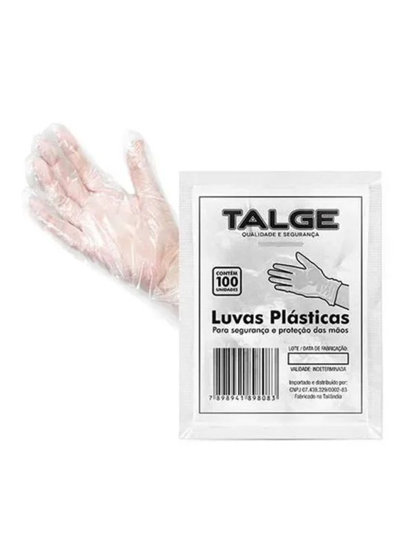 LUVA PLASTICA DESCARTAVEL TAM U PCTE C/100UN