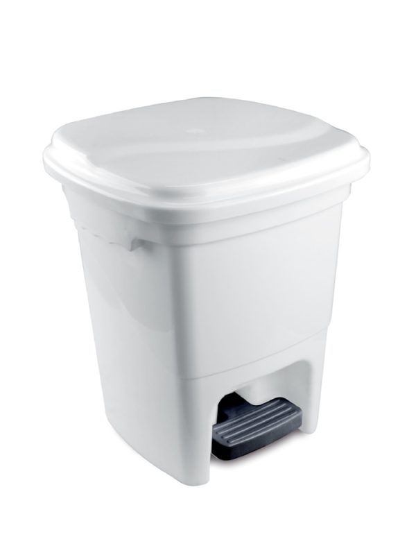 LIXEIRA 15L BRANCA C/PEDAL PLASVALE