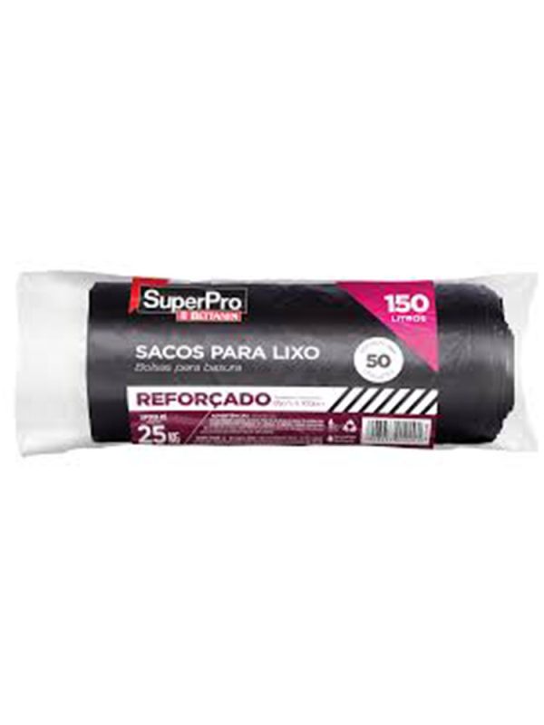SACO LIXO 150L ROLO C/50UN SUPERPRO