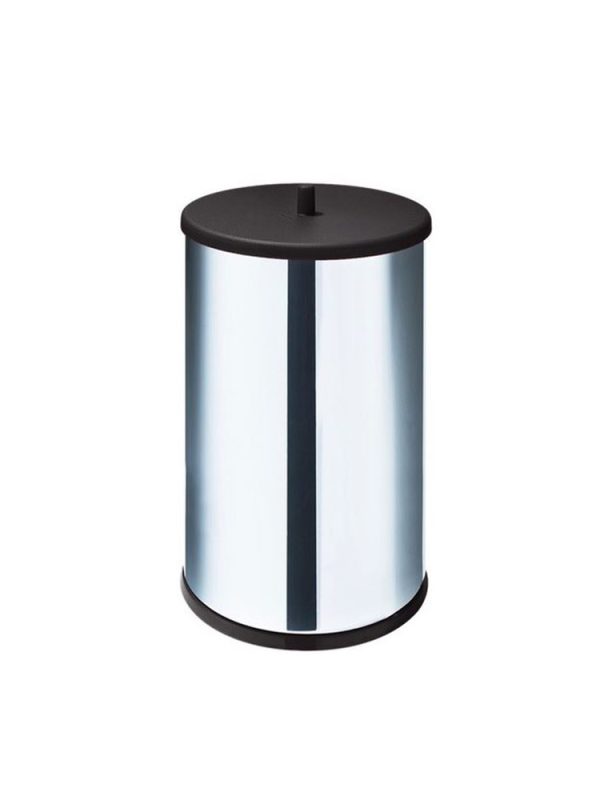 LIXEIRA EM INOX 9,1 L C/TAMPA E FUNDO PRETO