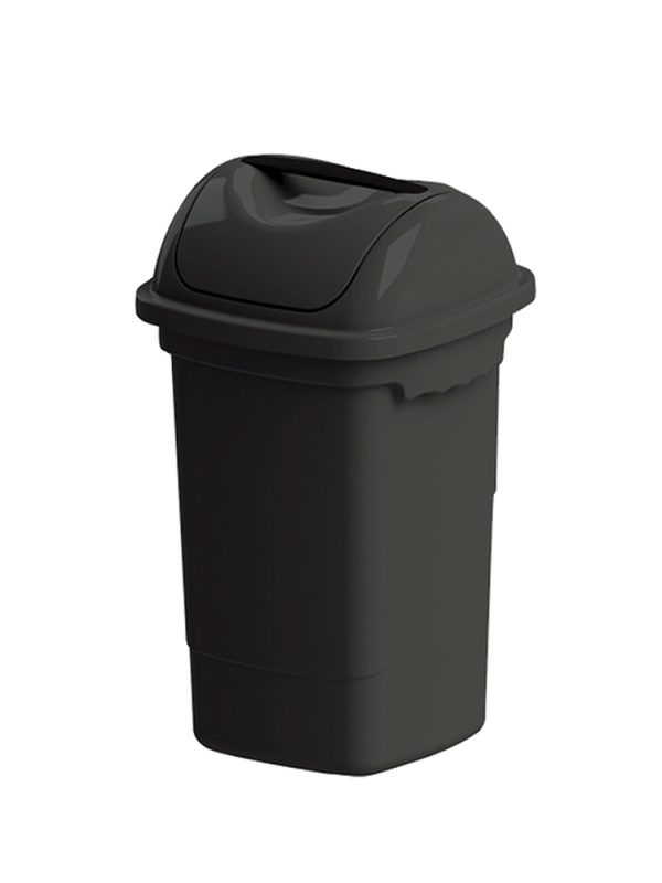 LIXEIRA BASCULANTE 30L. - COR PRETO PLASVALE