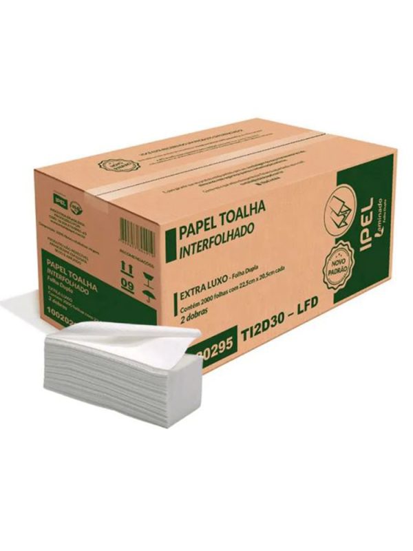 PAPEL TOALHA IPEL FOLHA DUPLA LAMINADO CX2000FLS