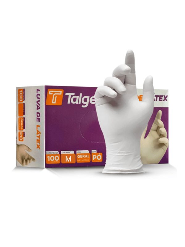 LUVA LATEX TALGE COM PO M CX100
