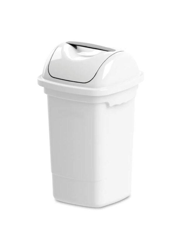 LIXEIRA BASCULANTE 30L. - COR BRANCO PLASVALE