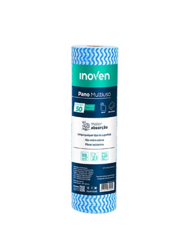 PANO MULTIUSO SLIM ROLO INOVEN AZUL C/ 50 PANOS
