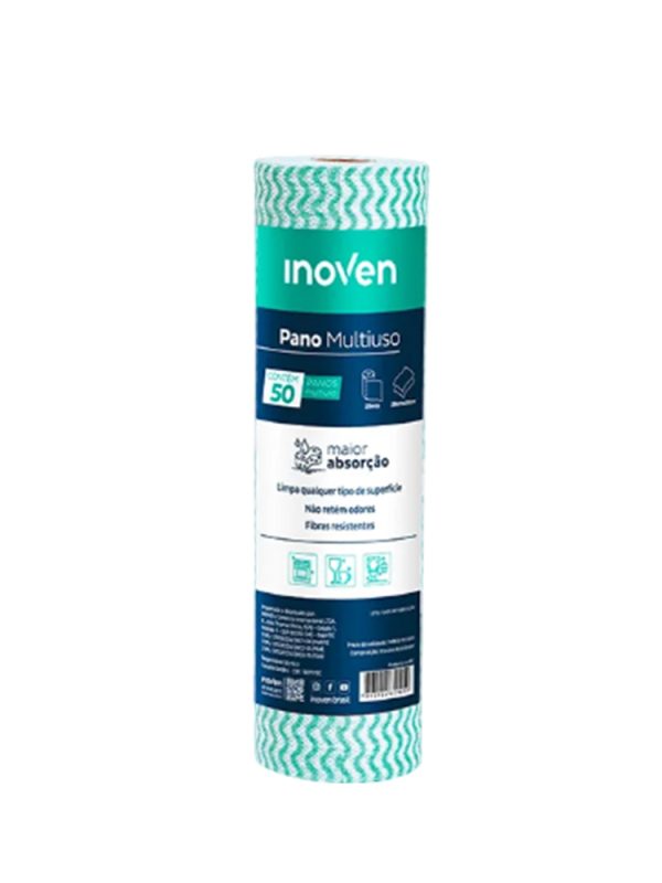 PANO MULTIUSO SLIM ROLO INOVEN VERDE C/ 50 PANOS