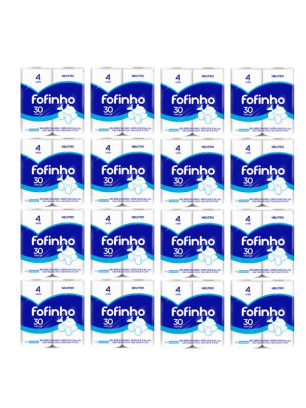 PAPEL HIG. FOFINHO F.SIMPLES 30M FDO 16X4 ROLOS