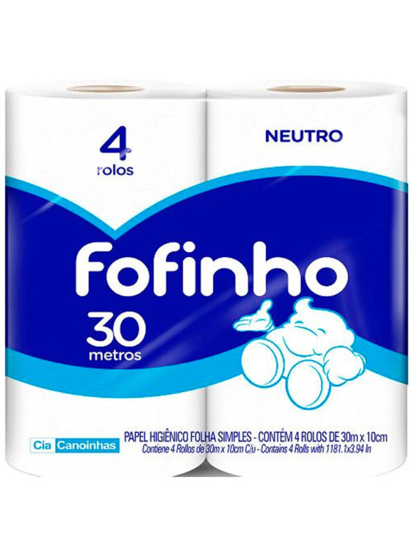 PAPEL HIG. FOFINHO F.SIMPLES 30M PCT 4 ROLOS