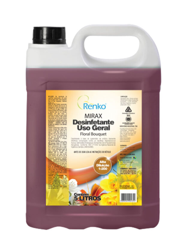 DESINFETANTE MIRAX ALTA DILUIÇÃO FLORAL BOUQUET RENKO 5L