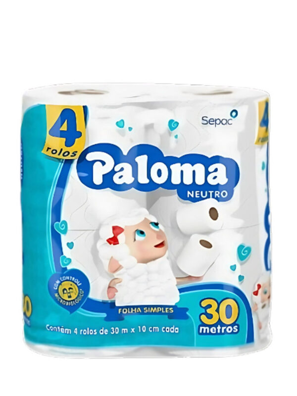 PAPEL HIG. PALOMA F.SIMPLES 30M COM 4 ROLOS